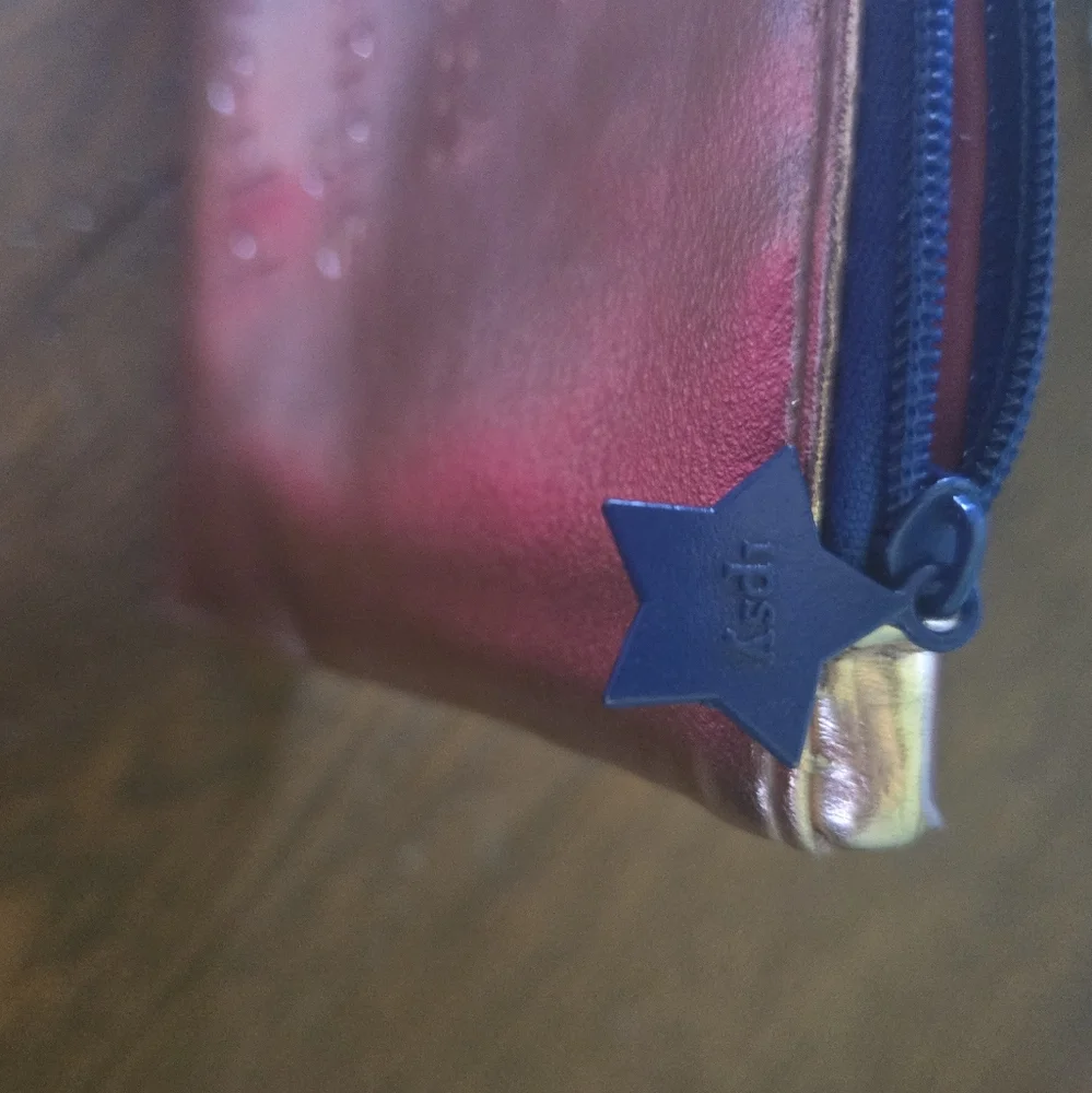 and off she went to save the world... Ipsy Metallic Rose Gold Makeup Bag